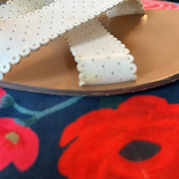 J. Crew White Leather Cross Strap Slide Sandals - Picture 7 of 8